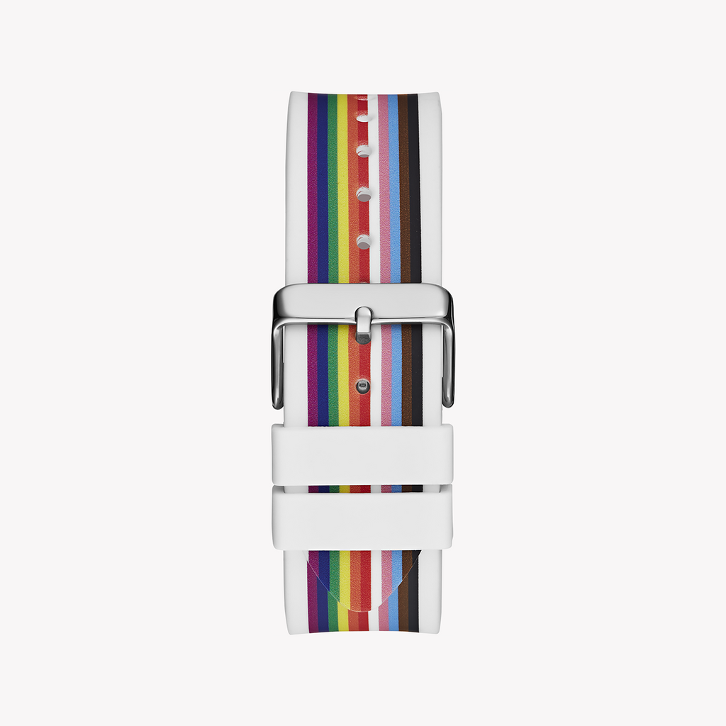 GUESS GW0720G1 VIBRANT SPIRIT - UNISEX WATCH WITH RAINBOW SILICONE BAND AND WHITE DIAL-i-Watch-3
