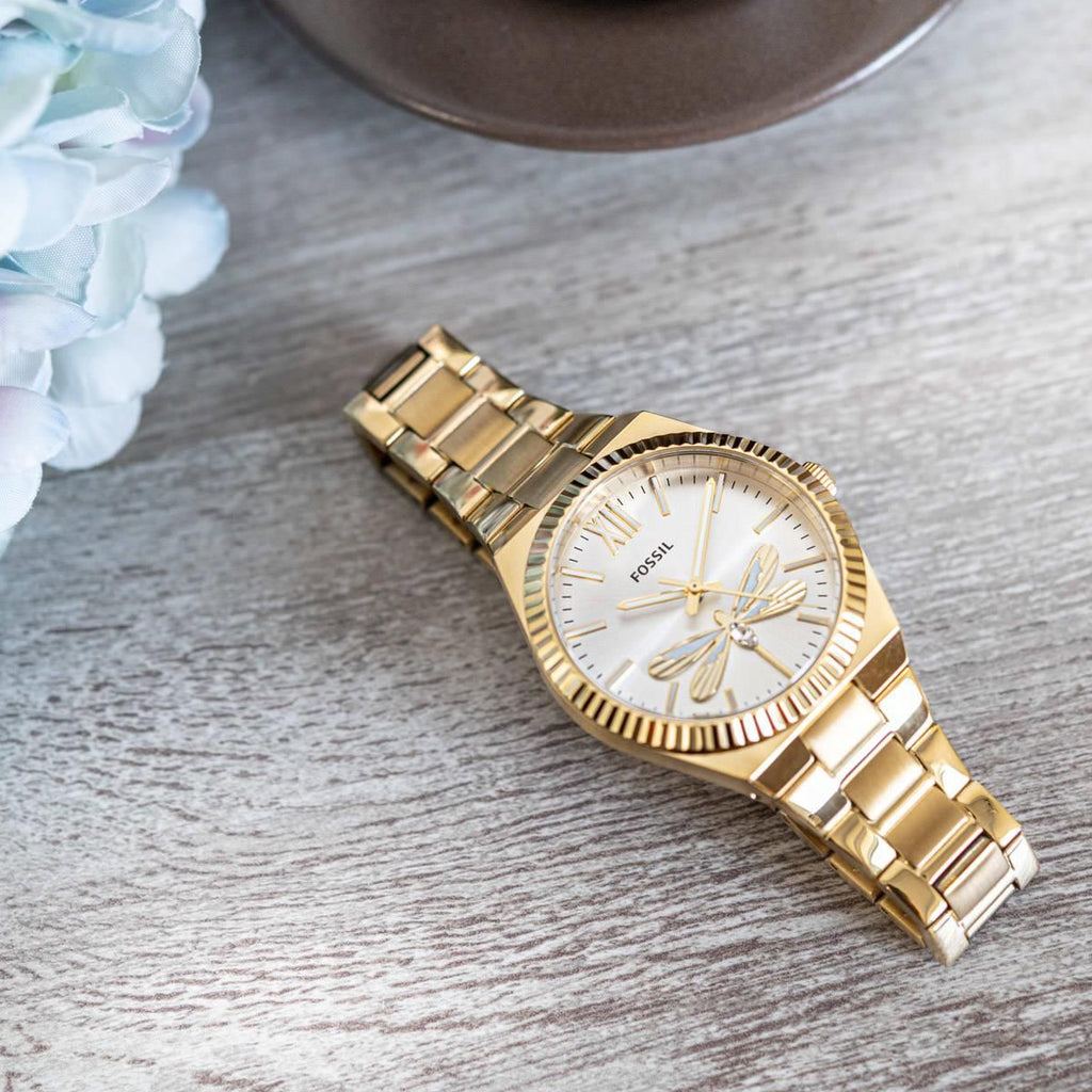 FOSSIL ES5262 ELEGANT SOPHISTICATION - GOLD STAINLESS STEEL WATCH WITH SILVER DIAL-i-Watch-5