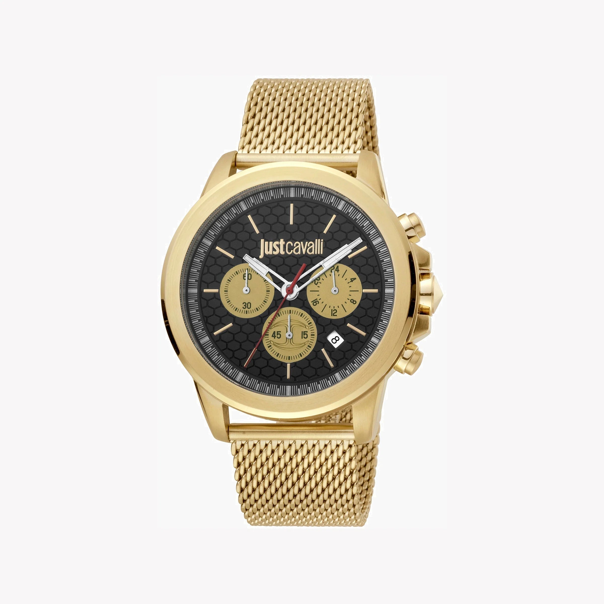 JUST CAVALLI GILDED ELEGANCE - MEN'S TIMEPIECE WITH BLACK DIAL & GOLD STAINLESS BAND