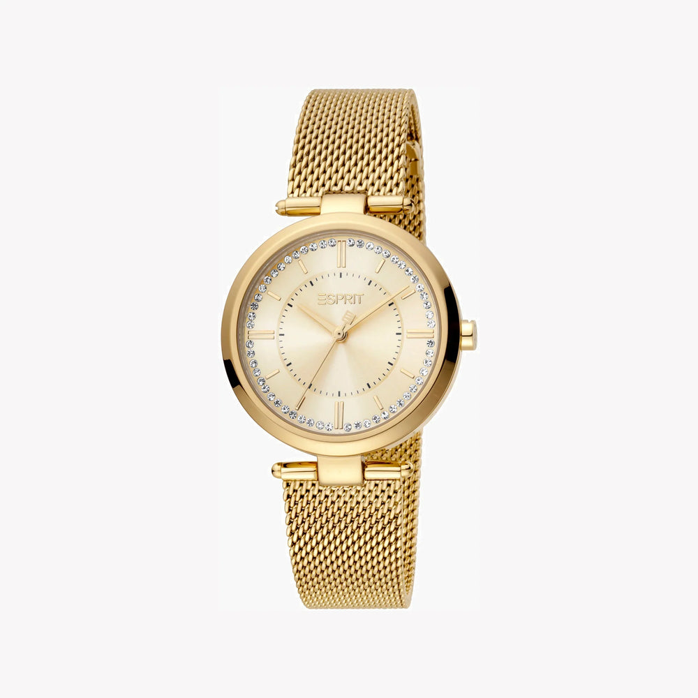Esprit Women's Gold Stainless Steel Watch, Champagne Dial | Es1l216m0025 by i-watch