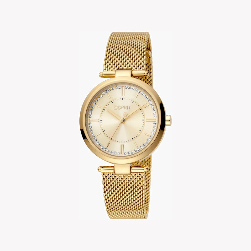 Esprit Women's Gold Stainless Steel Watch, Champagne Dial | Es1l216m0025 by i-watch