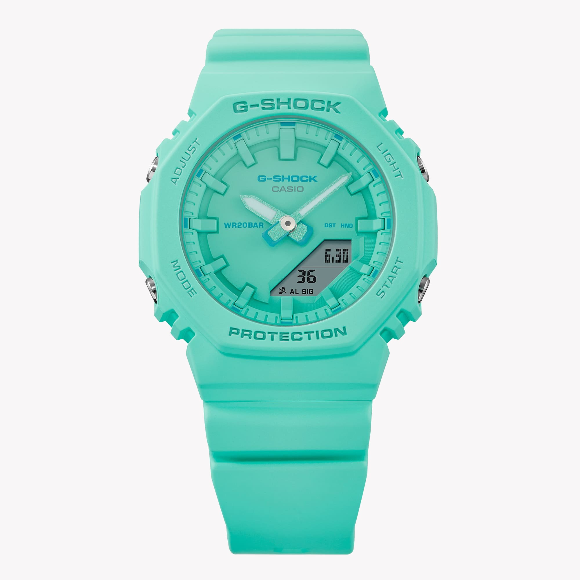 CASIO G-SHOCK GMA-P2100-2ADR - ADVENTUROUS ELEGANCE UNISEX WATCH with vibrant blue resin band and sleek sporty design.