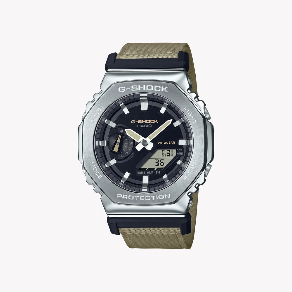 Casio Men's Silver & Tan Watch, Black Dial | Gm-2100c-5aer by i-watch