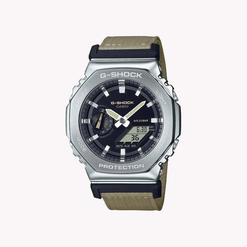 Casio Men's Silver & Tan Watch, Black Dial | Gm-2100c-5aer by i-watch