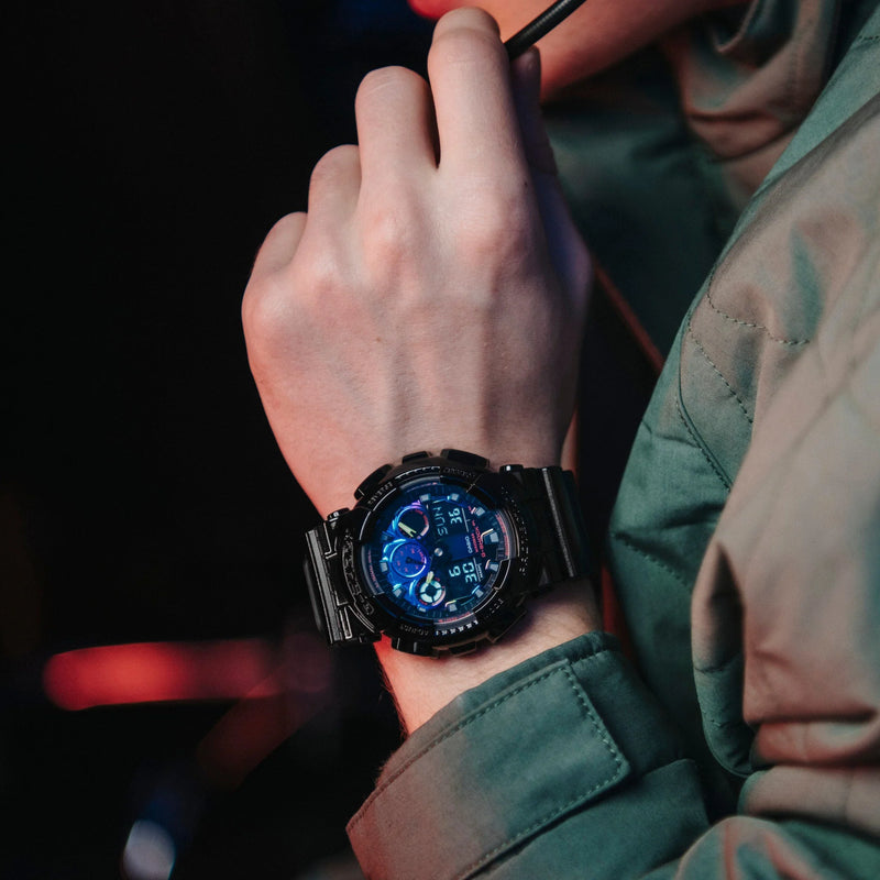 G-Shock Men's Black Resin Watch, Digital Dial | Ga-100rgb-1adr by i-watch