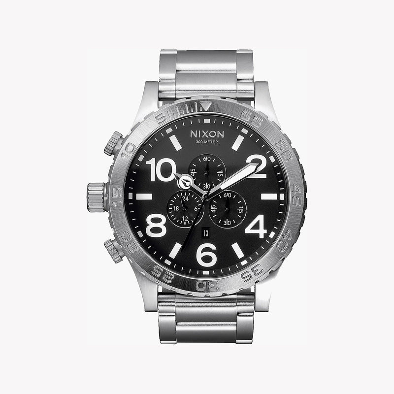 Nixon Men's Silver Watch, Black Dial | A083-000 by i-watch