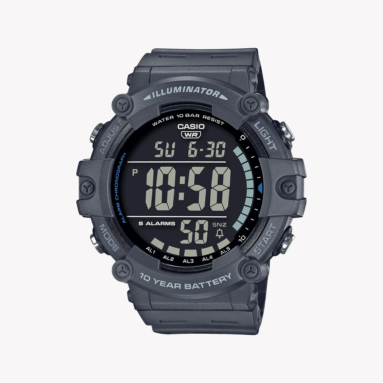 Casio Men's Gray Resin Watch, Digital Display | Ae-1500wh-8bvdf by i-watch