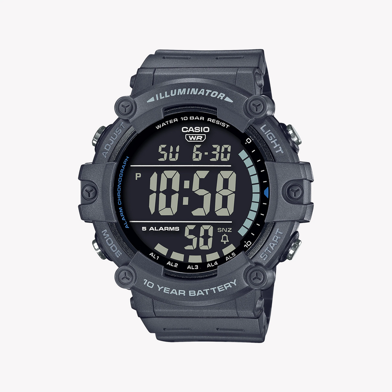 Casio Men's Gray Resin Watch, Digital Display | Ae-1500wh-8bvdf by i-watch