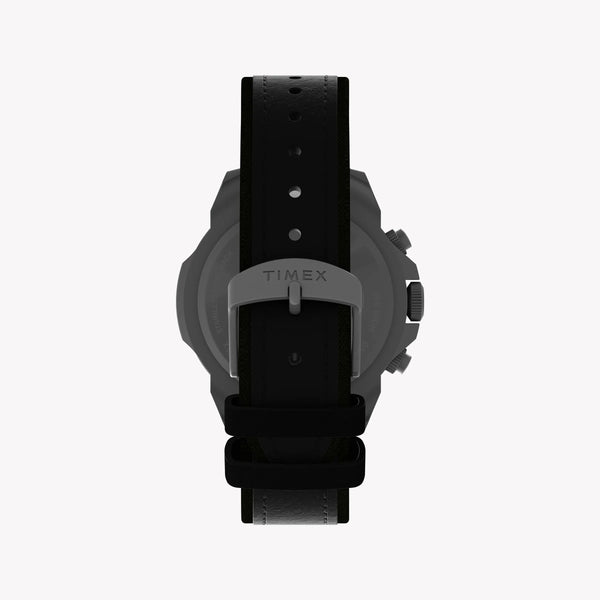 Timex Men's Black Eco-Leather Watch, Dark Green Dial | Tw2w16100 by i-watch