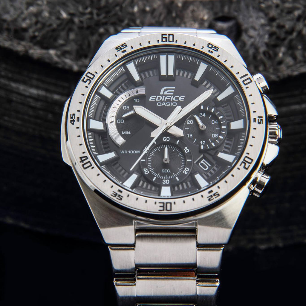 CASIO EDIFICE EFR-563D-1AVUDF - BOLD ADVENTURER MEN'S WATCH with Silver Stainless Steel and Black Dial-i-Watch-2