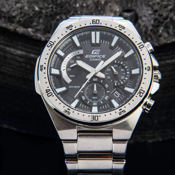 Casio Edifice Efr-563d-1avudf - Bold Adventurer Men's Watch With Silver Stainless Steel And Black Dial by i-watch
