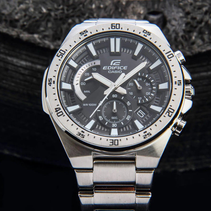 Casio Edifice Efr-563d-1avudf - Bold Adventurer Men's Watch With Silver Stainless Steel And Black Dial by i-watch