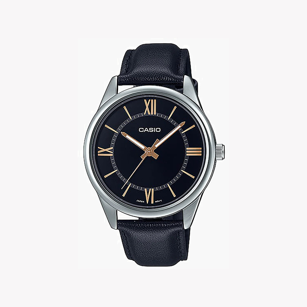 Casio Men's Silver Stainless Steel, Black Leather | Mtp-V005l-1b5udf by i-watch