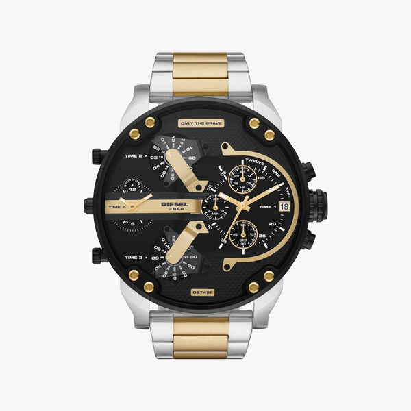 Diesel Men's Black Stainless Steel Watch, Gold/Silver Band | Dz7459 by i-watch