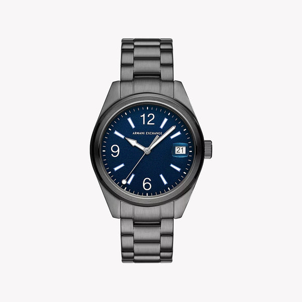 A|X ARMANI EXCHANGE AX1421 - MODERN GREY TIMEPIECE WITH BLUE DIAL FOR THE STYLISH MAN
