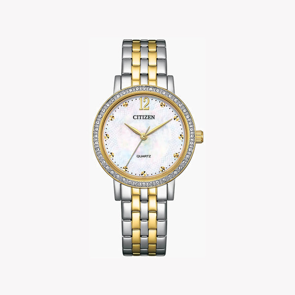 Citizen Women's Silver & Gold Watch, White Dial | El3104-54d by i-watch