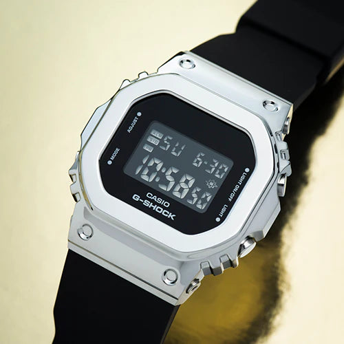 Casio G-Shock Gm-S5600-1dr - Slim Silver Spectrum Women's Watch With Black Resin BAnd and Striking Silver Case by i-watch