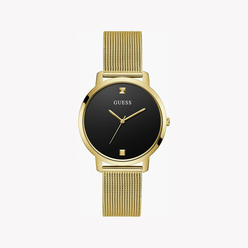 Guess Watches Unisex Gold Stainless Steel, Black Dial | Gw0243l2 by i-watch