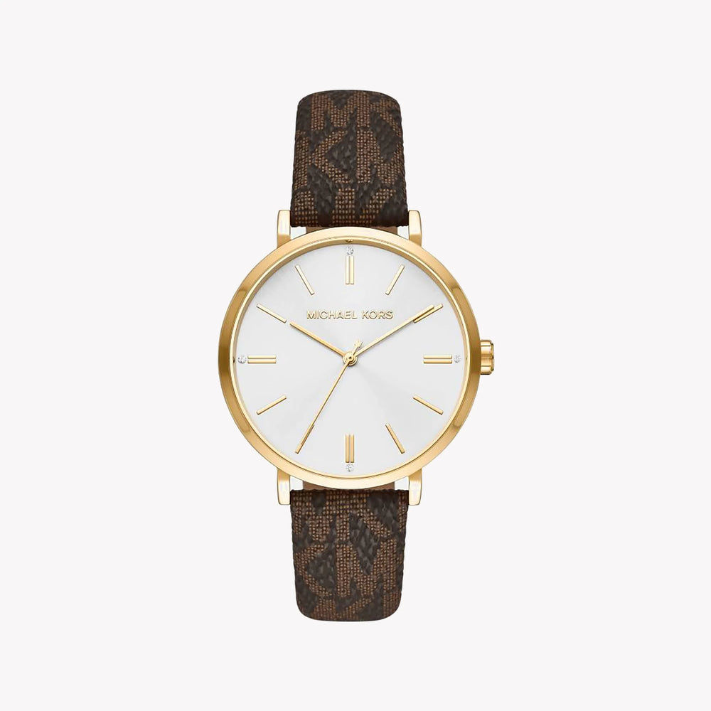 Michael Kors Men's Gold Stainless Steel, Brown Leather | Mk2945 by i-watch