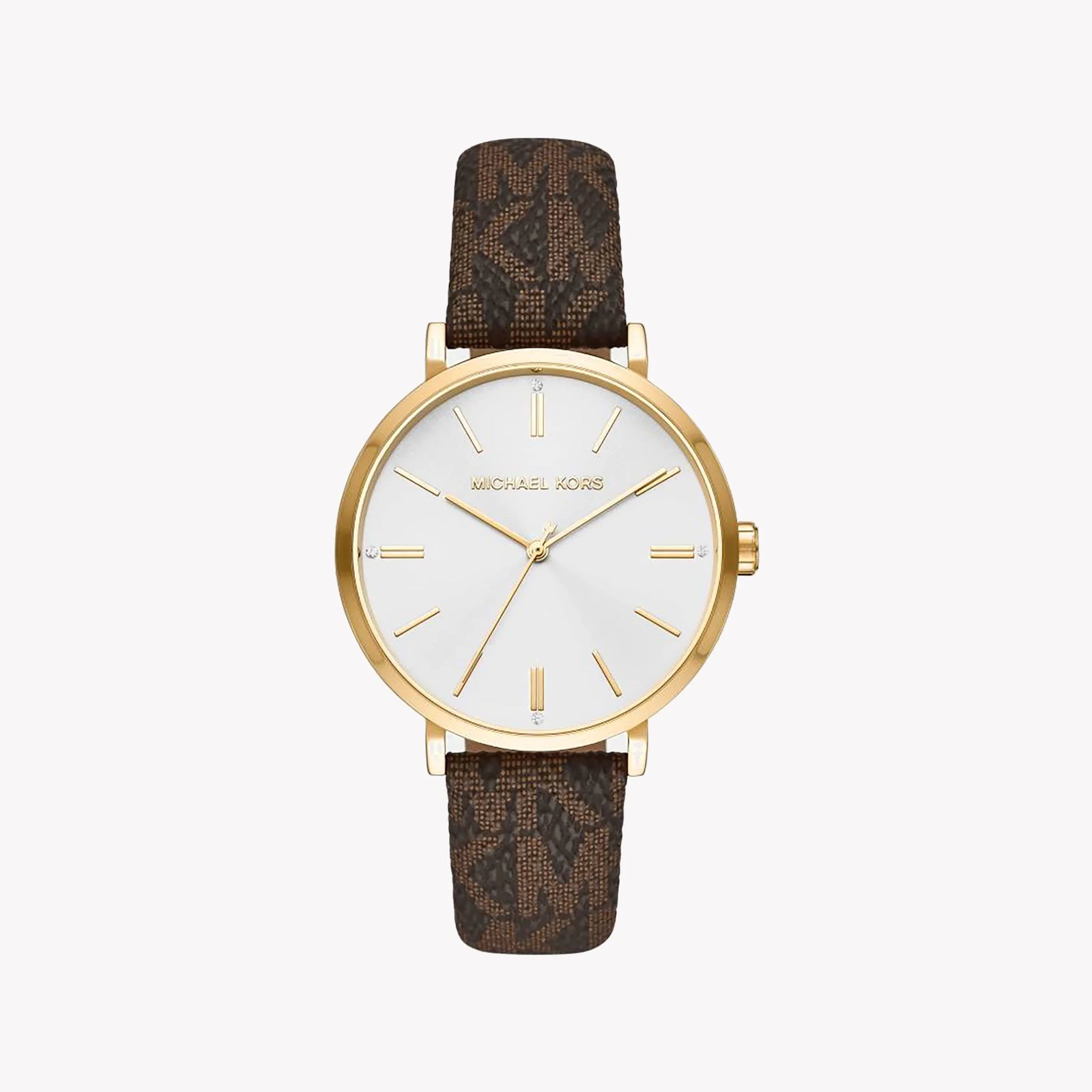 Michael Kors Men's Gold Stainless Steel, Brown Leather | Mk2945 by i-watch
