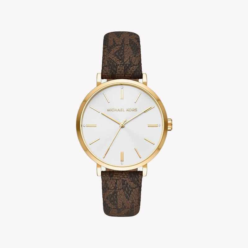 Michael Kors Men's Gold Stainless Steel, Brown Leather | Mk2945 by i-watch