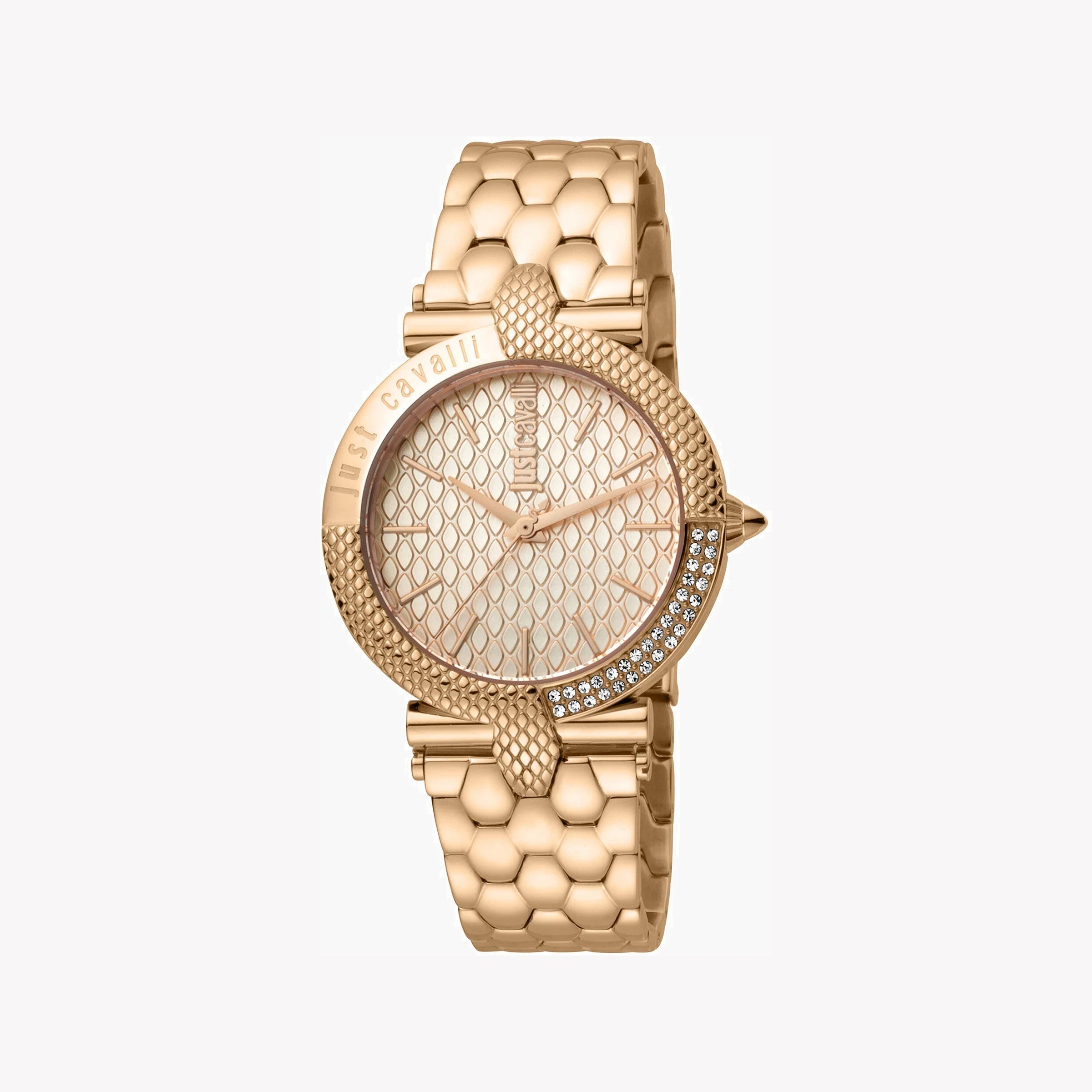 JUST CAVALLI Women's Watch with Rose Gold Stainless Steel Case and Rose Gold Stainless Steel Band