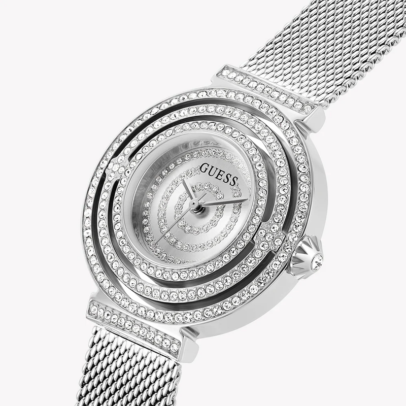 Guess Women's Silver Stainless Steel Watch, Silver Dial | Gw0550l1 by i-watch