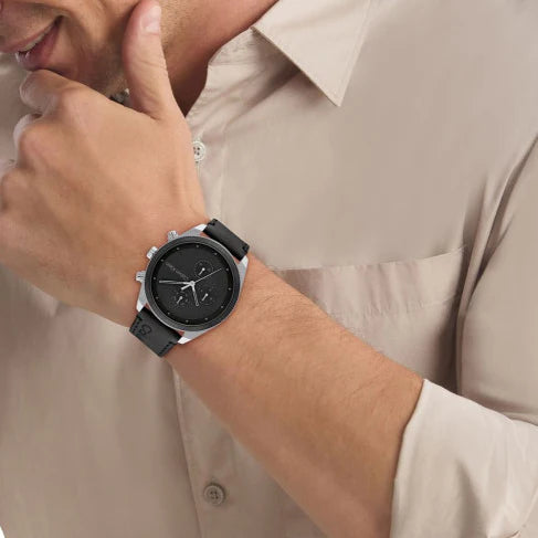 Ck Calvin Klein Men's Black Leather Watch, Black Dial | K1c21126b by i-watch