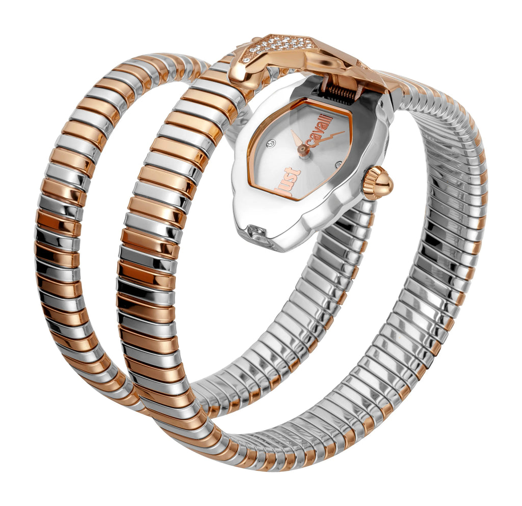 JUST CAVALLI Women's Watch with Silver Stainless Steel Case and Silver & Rose Gold Stainless Steel Band-i-Watch-4