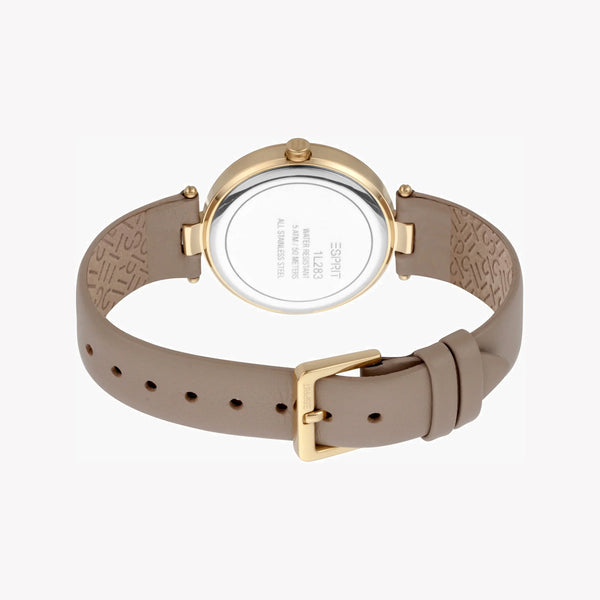 Esprit Women's Beige Leather Watch, Silver Dial | Es1l192m0025 by i-watch