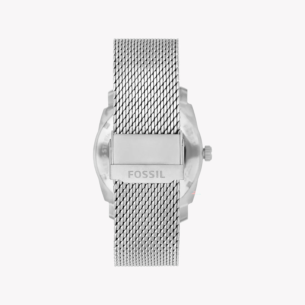 FOSSIL FS6014 MEN’S WATCH - ELEGANT BURGUNDY DIAL WITH SILVER MESH STRAP-i-Watch-3