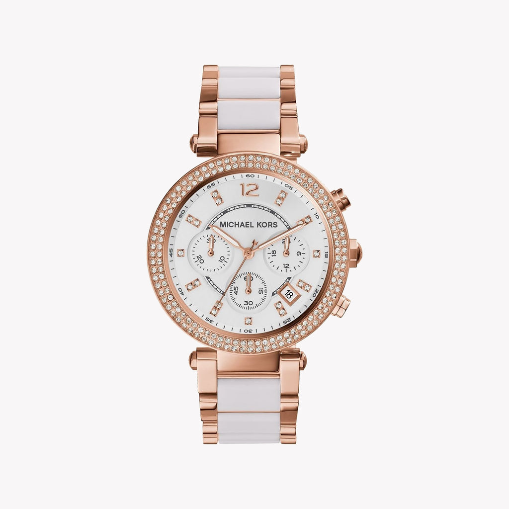 MICHAEL KORS MK5774 RADIANT CHARM - ELEGANT ROSE GOLD WOMEN'S WATCH WITH STYLISH WHITE DIAL