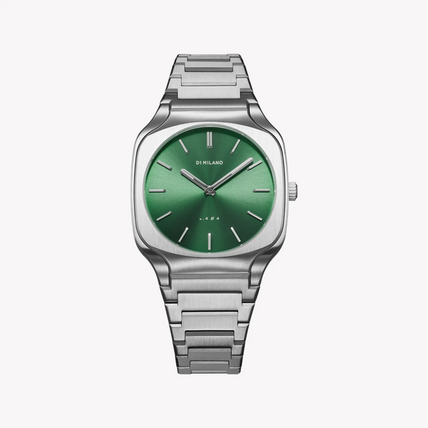 D1 MILANO Men's Silver Stainless Steel, Dark Green Dial | D1-SQBJ06 by i-watch