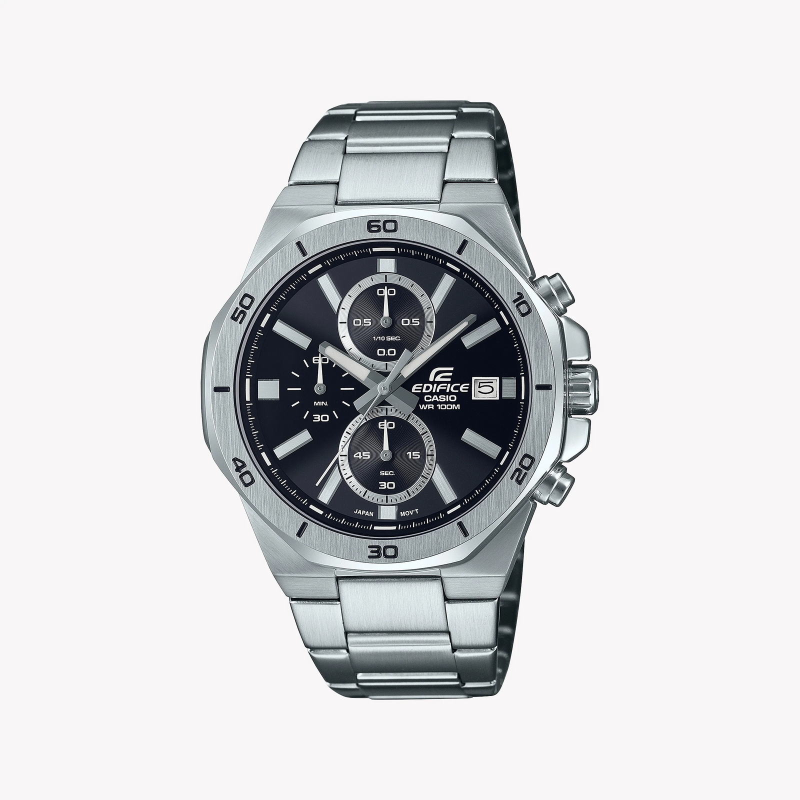 Casio Edifice Men's Silver Watch, Black Dial | Efv-640d-1avuef by i-watch