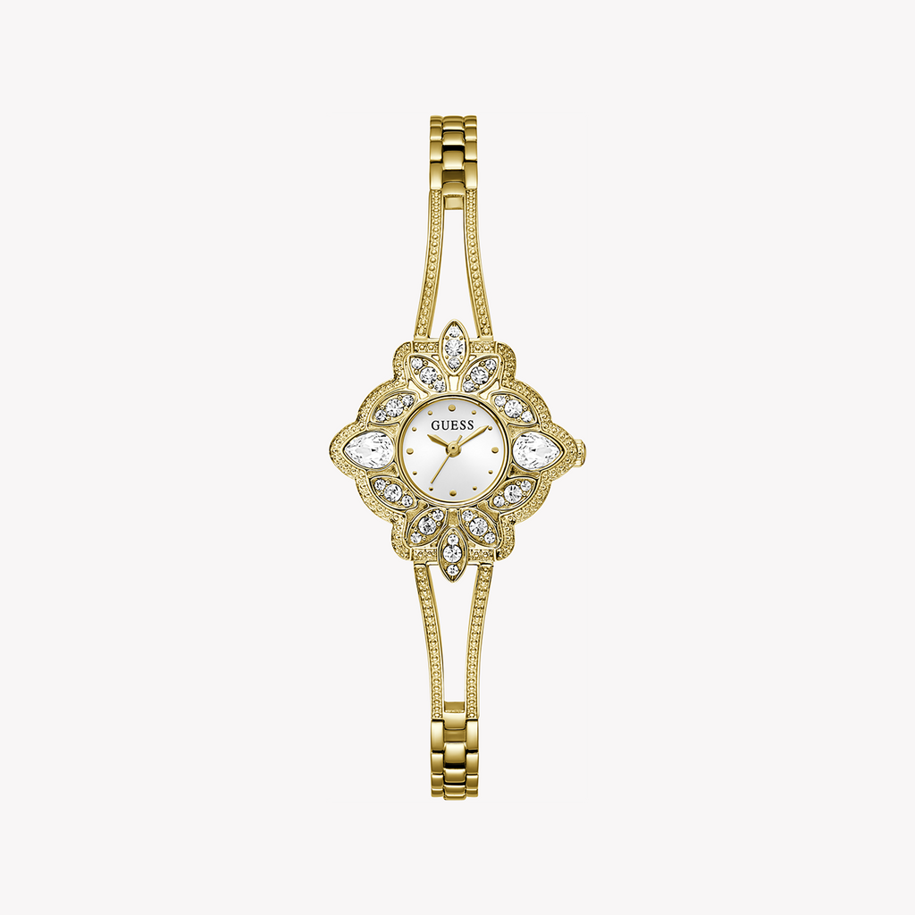 GUESS GW0681L2 RADIANT CHARM - ELEGANT GOLD WOMEN'S WATCH WITH WHITE DIAL & COMFORT FIT