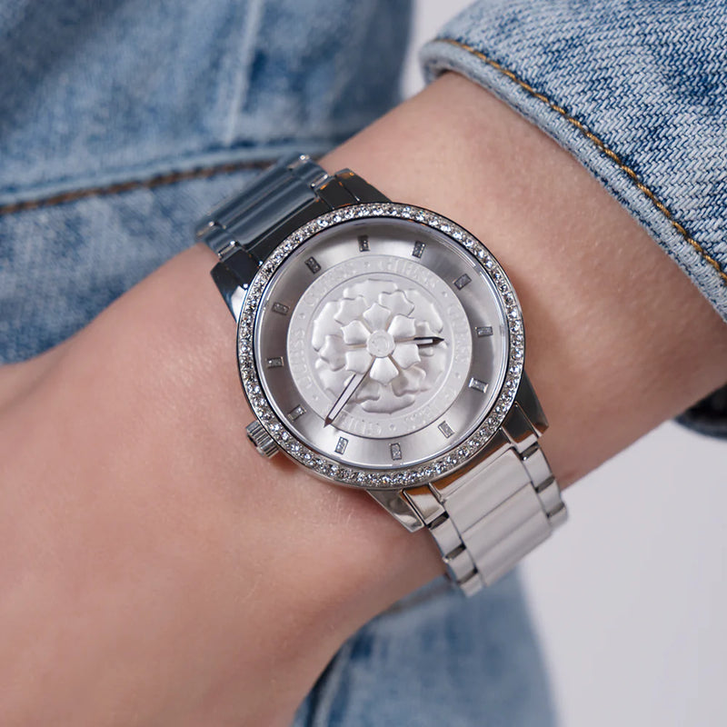 Guess Women's Silver Stainless Steel Watch, Silver Dial | Gw0747l1 by i-watch
