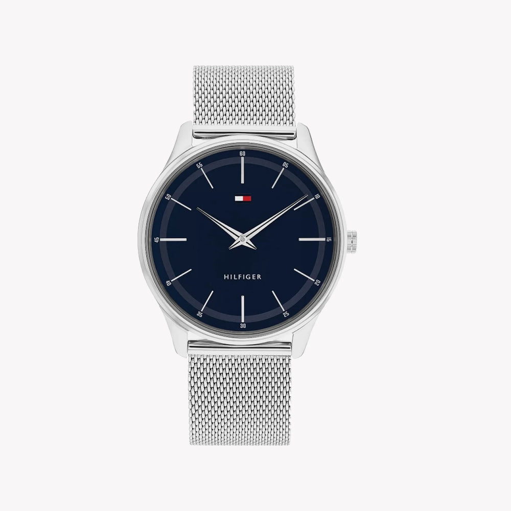 Tommy Hilfiger Men's Silver Watch, Blue Dial | 1680672 by i-watch
