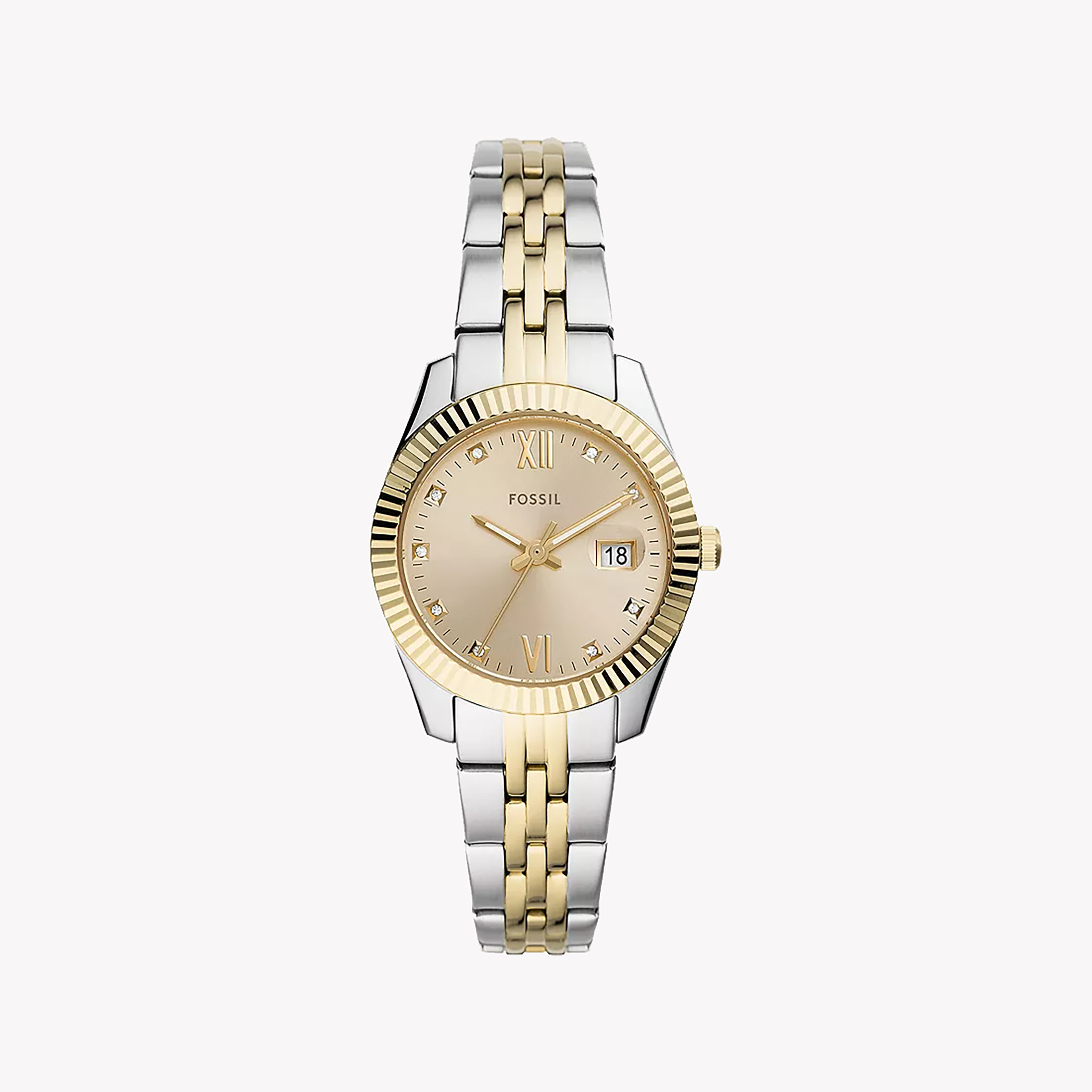 FOSSIL ES4949 ELEGANT BLEND - LUXURY GOLD WOMEN'S WATCH WITH CERAMIC BAND