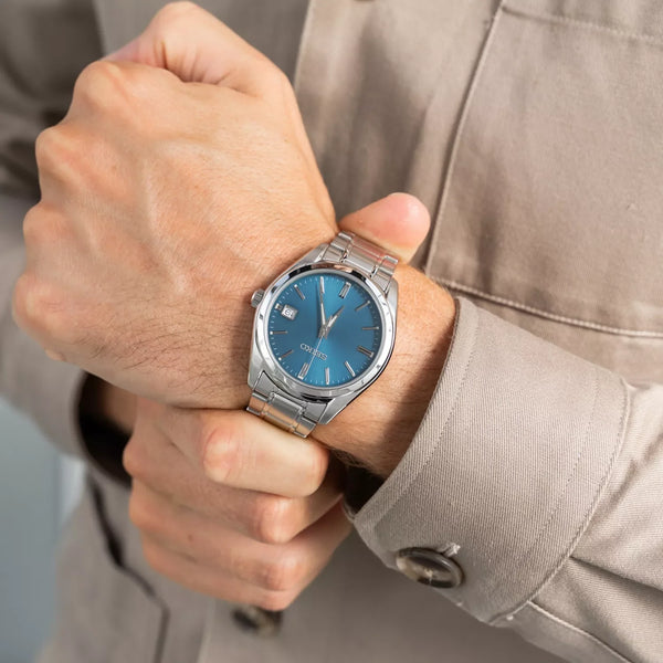 Seiko Men's Silver Stainless Steel Watch, Blue Dial | Sur525p1 by i-watch