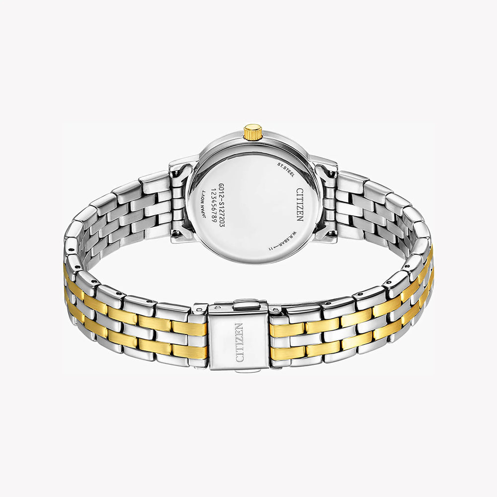 Citizen Eu6096-58l - Elegant Blue Dial Timepiece - Gold Stainless Steel Band - Modern Women's Watch by i-watch