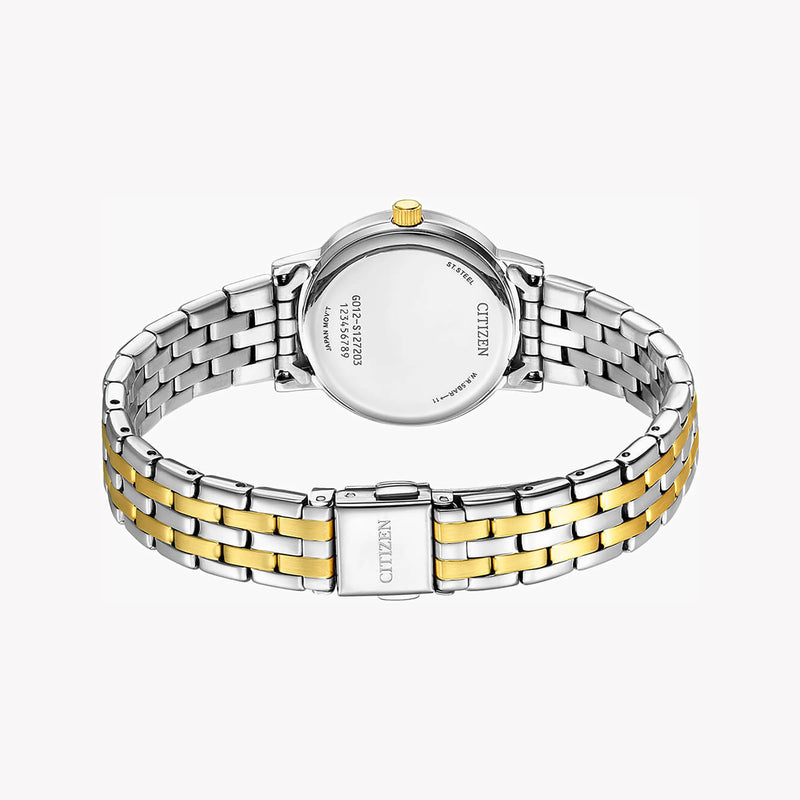Citizen Eu6096-58l - Elegant Blue Dial Timepiece - Gold Stainless Steel Band - Modern Women's Watch by i-watch