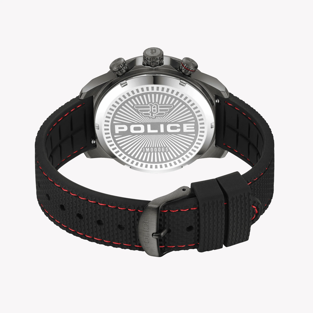 Police Men's Silver Stainless Steel, Black Silicone | Pewjm0006505 by i-watch