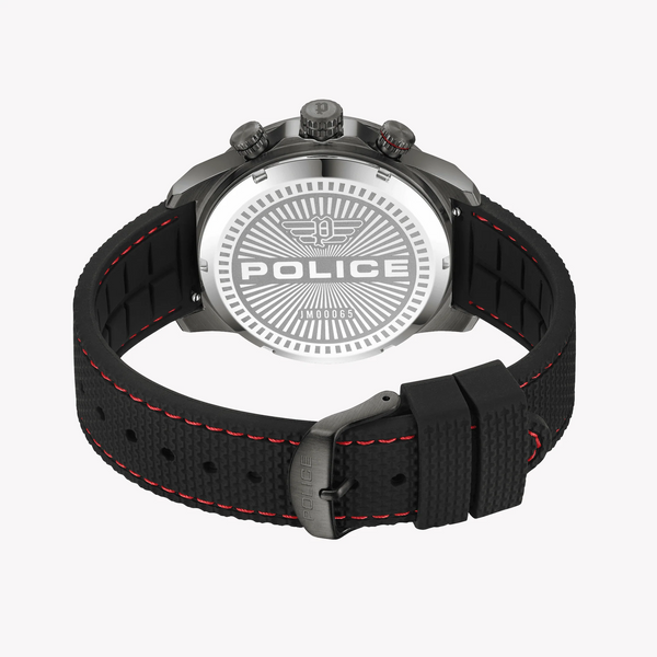 Police Men's Silver Stainless Steel, Black Silicone | Pewjm0006505 by i-watch