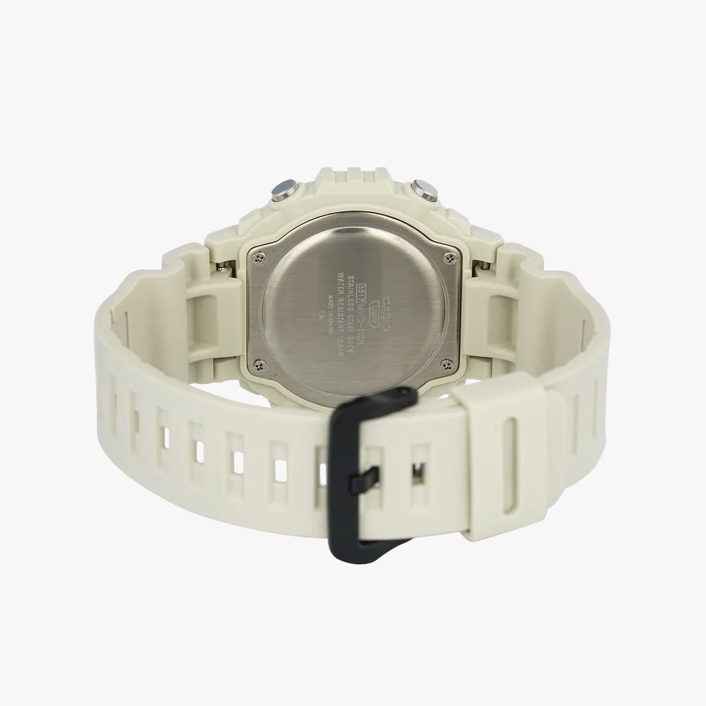 Casio Men's Silver Resin Watch, White Band | Mwd-110h-8avdf by i-watch