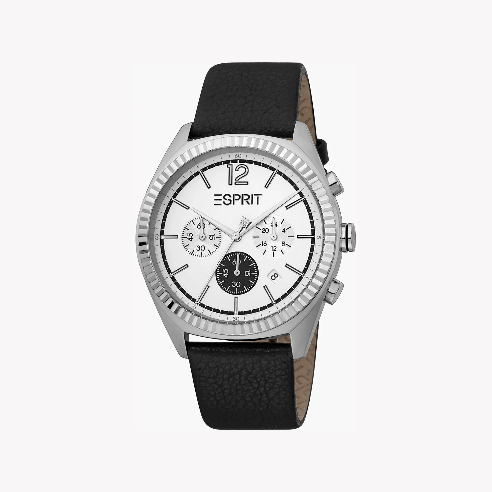 Esprit Men's Black Leather Watch, White Dial | ES1G309L0015 by i-watch