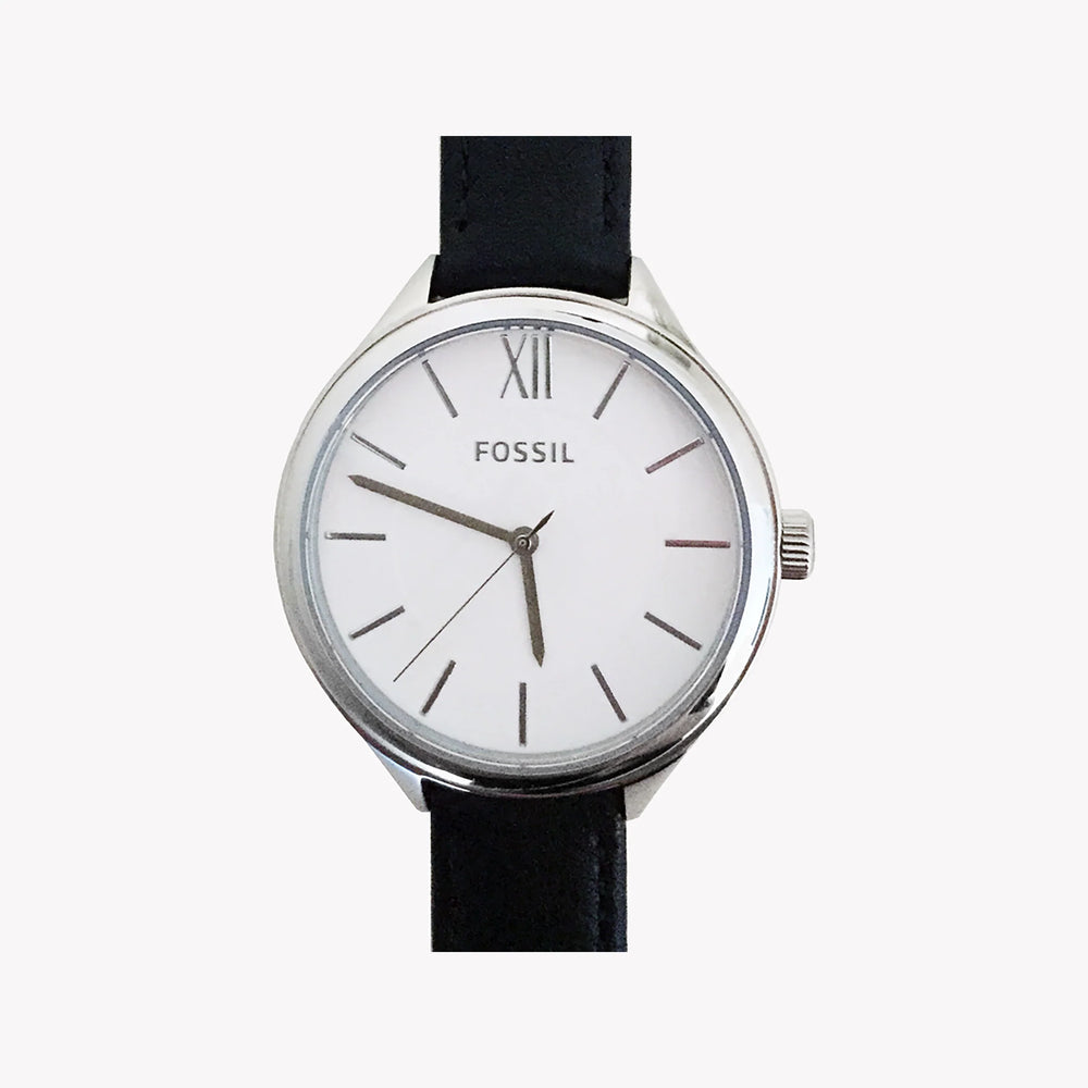 Fossil Women's Silver Watch, Brown Leather Band | Bq3130 by i-watch
