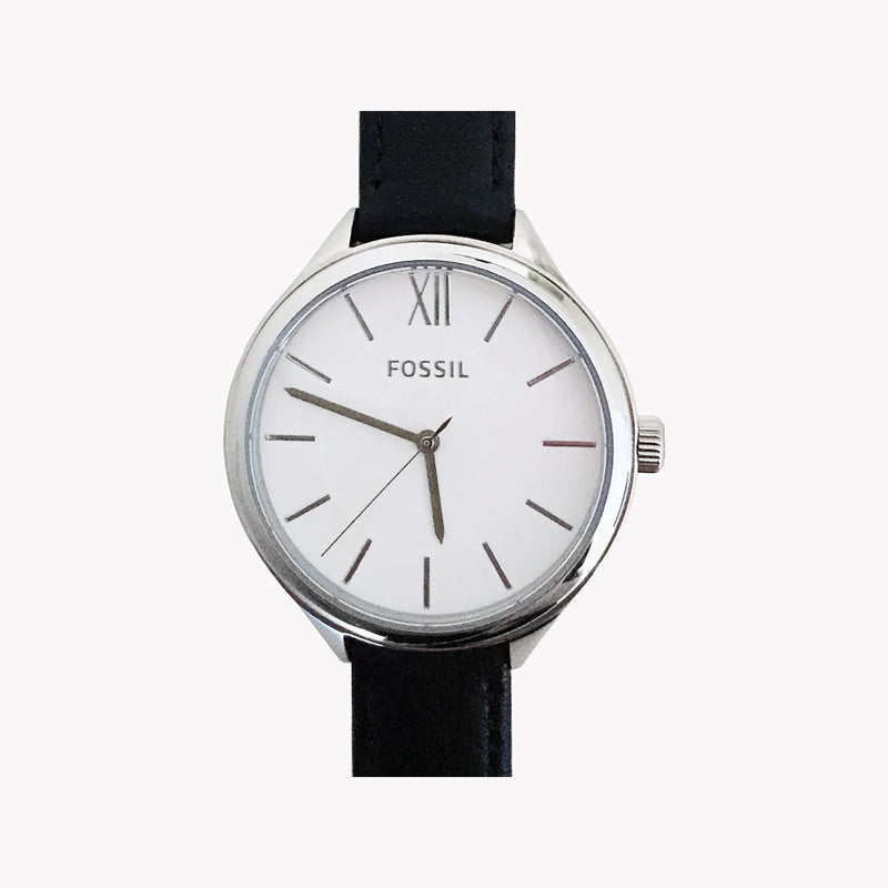 Fossil Women's Silver Watch, Brown Leather Band | Bq3130 by i-watch