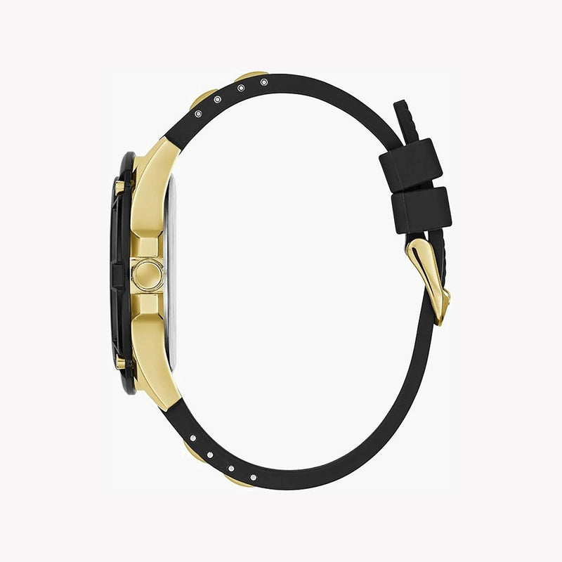 Guess Men's Gold Stainless Steel Watch, Black Silicone | Gw0051g2 by i-watch
