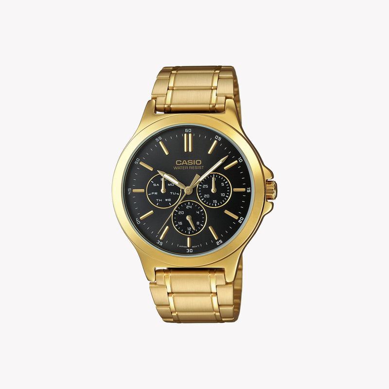 Casio Men's Stainless Steel Gold & Black Watch | Mtp-V300g-1audf by i-watch