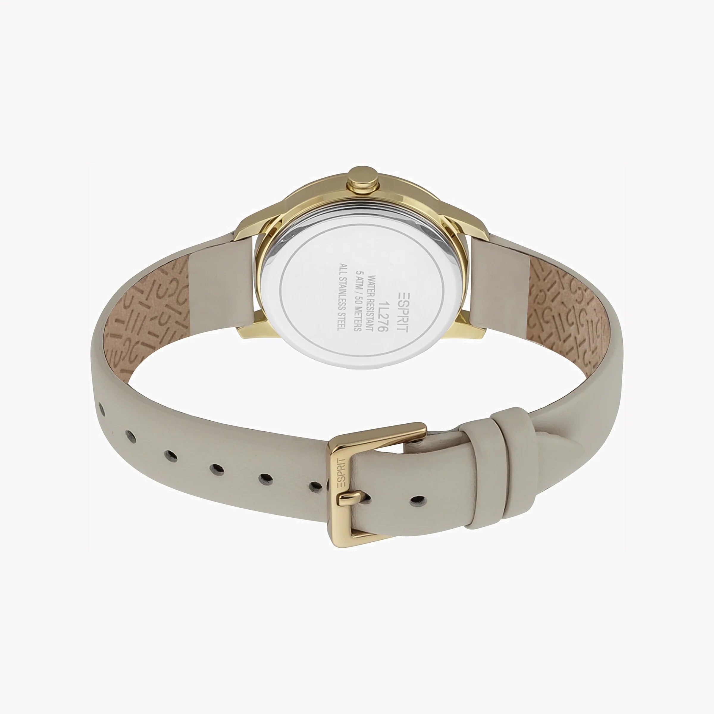 ESPRIT Women's Watch with Silver Stainless Steel Case and Beige Leather Band